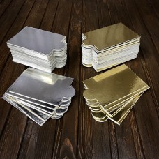 Підложка картонна золото/срібло для десертів 95х65 мм / 10 шт.