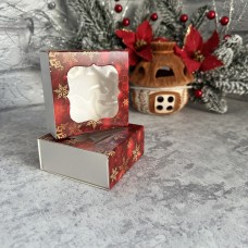 Коробка для цукерок, печива / 80х80х35 / НР / червона / вікно