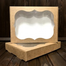 Коробка для цукерок, печива / 150х200х30 / крафт / вікно