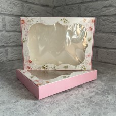 Коробка для цукерок, печива / 150х200х30 / космея / вікно