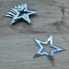 Набір топперів "Зірочки" / акрил / срібло / 5х5 см / 5 шт.