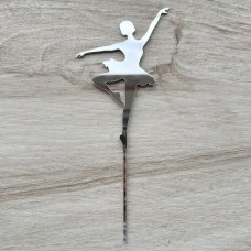 Топпер "Балерина" / акрил / срібло / 8х18 см