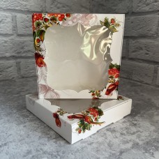 Коробка для цукерок, печива / 150х150х30 / калина / вікно