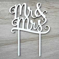Топпер "Mr&Mrs" / ХДФ / білий / 15х20 см