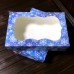Коробка для зефіру, еклерів / 230х150х60 / Новий Рік / синя / вікно
