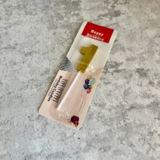 Свічка "Цифра 1" / золото / 5 см