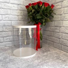 Коробка тубус d250х300 / біла / прозора кришка