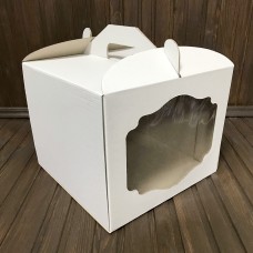 Коробка для торта / 250х250х200 / гофра / вікно
