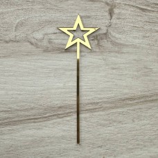 Топпер "Зірка" / акрил / золото / 5х15 см