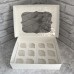 Коробка для 12 кексів / 340х250х90 / біла / вікно