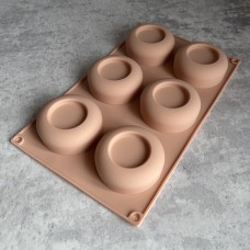 Форма силіконова для євродесертів "Мусове тістечко" / планшет / 6 шт.