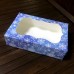 Коробка для зефіру, еклерів / 230х150х60 / Новий Рік / синя / вікно