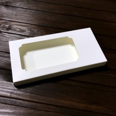 Коробка для шоколаду / 160х80х17 / біла / вікно
