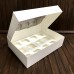 Коробка для 12 кексів / 340х250х90 / біла / вікно
