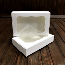 Коробка для цукерок, печива / 100х150х30 / біла / вікно
