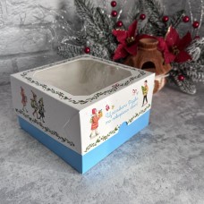 Коробка для бенто / 170х170х105 / НР / блакитна / вікно