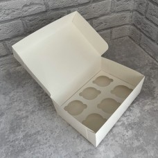Коробка для 6 кексів / 250х170х90 / біла / без вікна