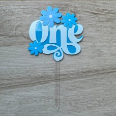 Топпер "One" / акрил / блакитний / 10х18 см