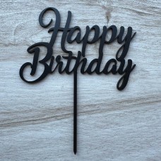 Топпер "Happy Birthday 2405" / ХДФ / чорний / 15х19 см