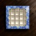 Коробка для цукерок, печива / 200х200х30 / Новий Рік / синя / вікно