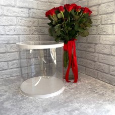 Коробка тубус d300х300 / біла / прозора кришка