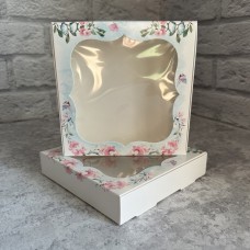 Коробка для цукерок, печива / 150х150х30 / весна / вікно