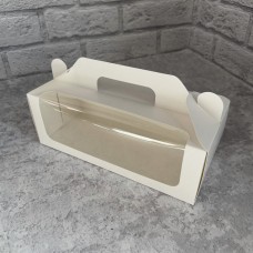 Коробка для рулета / 250х110х90 / біла / з вікном