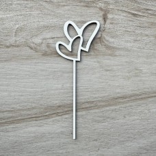 Топпер "Серця маленькі" / ХДФ / білий / 5,5х15 см