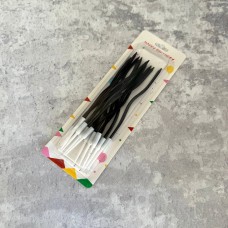 Набір свічок "Коктейлні" / чорні / 12 шт.