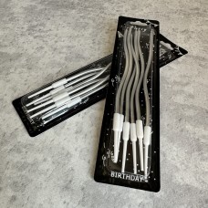 Набір свічок "Коктейлні" / срібло / 6 шт.