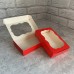 Коробка для цукерок, печива / 100х150х30 / червона / вікно