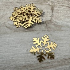 Набір топперів "Сніжинки" / акрил / золото / d-5 см / 5 шт.