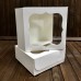 Коробка для зефіру, еклерів / 150х150х60 / біла / вікно