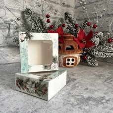 Коробка для цукерок, печива / 80х80х35 / НР / гілочка / вікно
