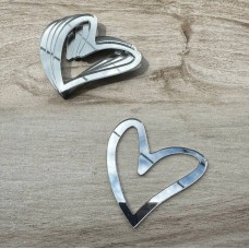 Набір топперів "Серця" / акрил / срібло / 5х5 см / 5 шт.