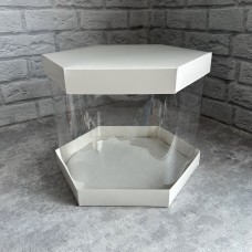 Коробка тубус "Шестигранна" d300х250 / біла