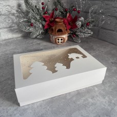 Коробка для зефіру, еклерів / 250х170х60 / НР / будиночок / вікно
