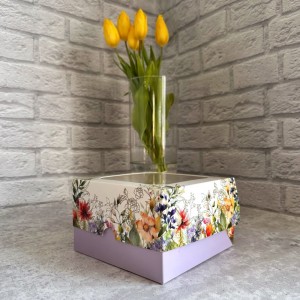 Коробка для бенто / 170х170х105 / весняна / вікно