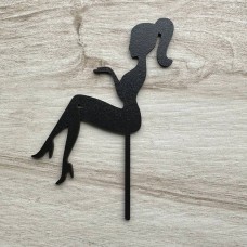 Топпер "Дівчина" / ХДФ / чорний / 10х15 см