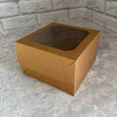 Коробка для бенто / 170х170х105 / крафт / вікно