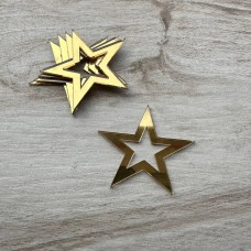 Набір топперів "Зірочки" / акрил / золото / 5х5 см / 5 шт.