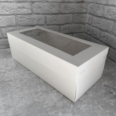 Коробка для рулета / 450х200х150 / біла / з вікном