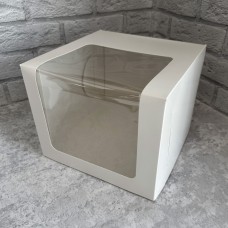 Коробка для торта / 250х250х200 / біла / 3D-вікно