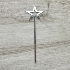 Топпер "Зірка" / акрил / срібло / 5х15 см