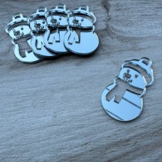 Набір топперів "Сніговички" / акрил / срібло / 2,5х5 см / 5 шт.